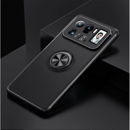 Xiaomi Mi 11 Ultra Kılıf Renkli Silikon Yüzüklü Standlı Auto Focus Ravel Kapak - Siyah