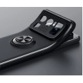 Xiaomi Mi 11 Ultra Kılıf Renkli Silikon Yüzüklü Standlı Auto Focus Ravel Kapak - Siyah