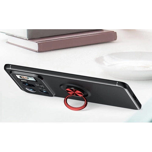 Xiaomi Mi 11 Ultra Kılıf Renkli Silikon Yüzüklü Standlı Auto Focus Ravel Kapak - Siyah
