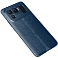 Xiaomi Mi 11 Ultra Kılıf Deri Görünümlü Lüks Parmak İzi Bırakmaz Niss Silikon Kapak - Lacivert
