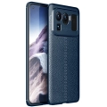 Xiaomi Mi 11 Ultra Kılıf Deri Görünümlü Lüks Parmak İzi Bırakmaz Niss Silikon Kapak - Lacivert