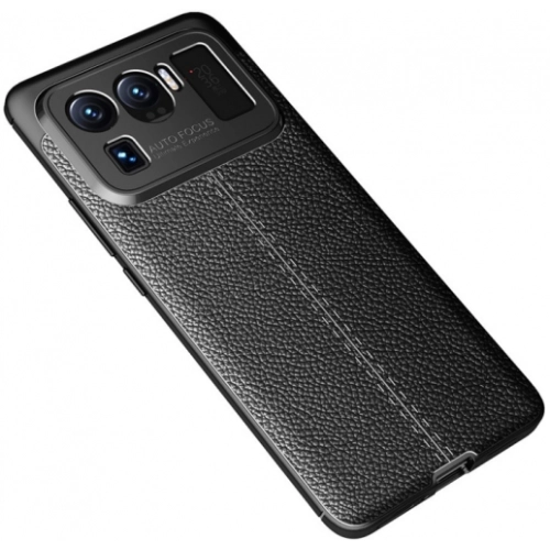 Xiaomi Mi 11 Ultra Kılıf Deri Görünümlü Lüks Parmak İzi Bırakmaz Niss Silikon Kapak - Siyah