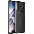 Xiaomi Mi 11 Ultra Kılıf Deri Görünümlü Lüks Parmak İzi Bırakmaz Niss Silikon Kapak - Siyah