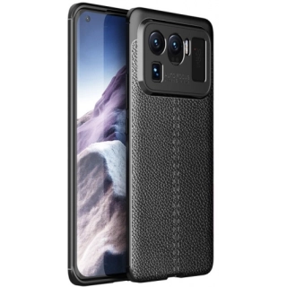 Xiaomi Mi 11 Ultra Kılıf Deri Görünümlü Lüks Parmak İzi Bırakmaz Niss Silikon Kapak - Siyah