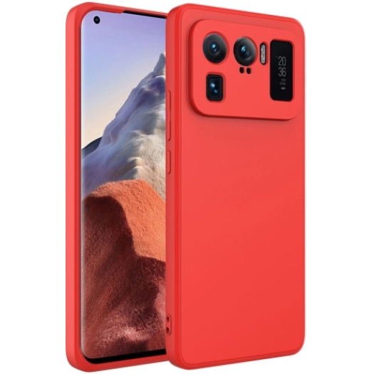 Xiaomi Mi 11 Ultra Kılıf İçi Kadife Mat Mara Lansman Silikon Kapak  - Kırmızı