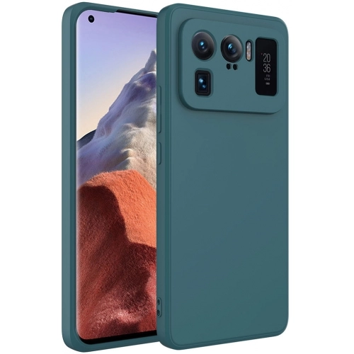Xiaomi Mi 11 Ultra Kılıf İçi Kadife Mat Mara Lansman Silikon Kapak  - Koyu Yeşil