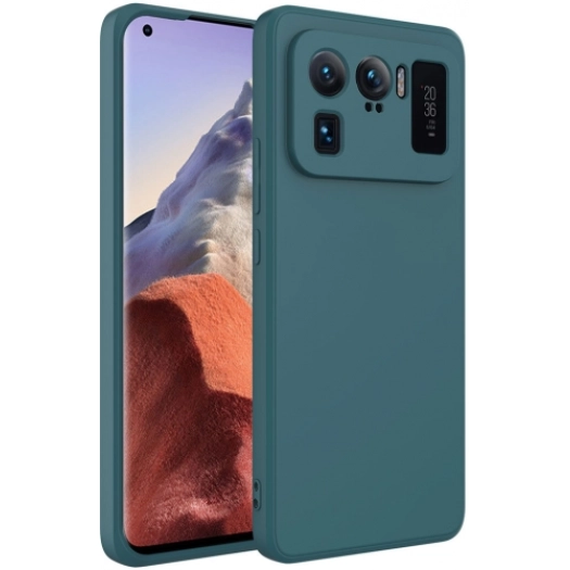 Xiaomi Mi 11 Ultra Kılıf İçi Kadife Mat Mara Lansman Silikon Kapak  - Koyu Yeşil