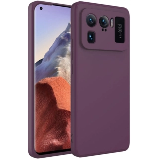 Xiaomi Mi 11 Ultra Kılıf İçi Kadife Mat Mara Lansman Silikon Kapak  - Mürdüm