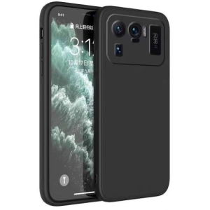 Xiaomi Mi 11 Ultra Kılıf İnce Soft Mat Renkli Esnek Silikon Kapak - Siyah