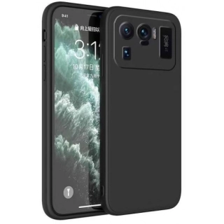 Xiaomi Mi 11 Ultra Kılıf İnce Soft Mat Renkli Esnek Silikon Kapak - Siyah