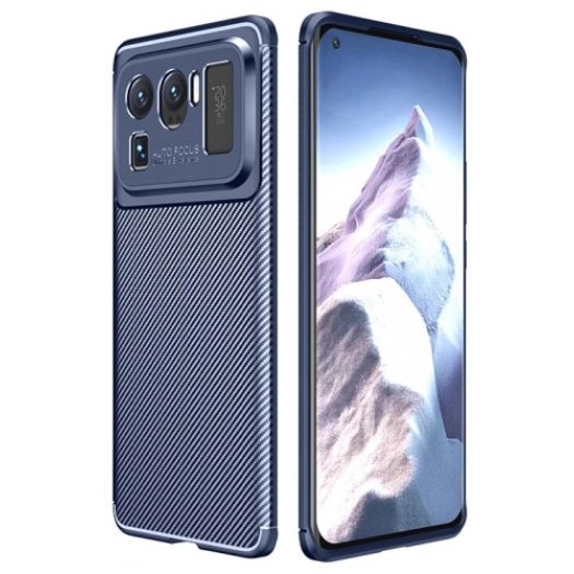 Xiaomi Mi 11 Ultra Kılıf Silikon Parmak İzi Bırakmayan Karbon Soft Negro Kapak - Lacivert