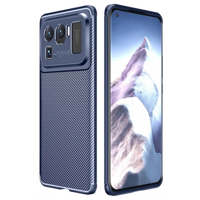 Xiaomi Mi 11 Ultra Kılıf Silikon Parmak İzi Bırakmayan Karbon Soft Negro Kapak - Lacivert