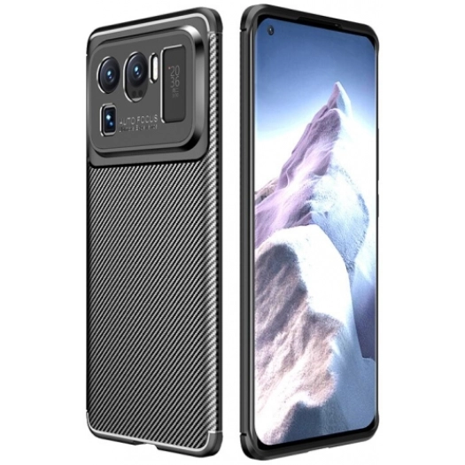 Xiaomi Mi 11 Ultra Kılıf Silikon Parmak İzi Bırakmayan Karbon Soft Negro Kapak - Siyah