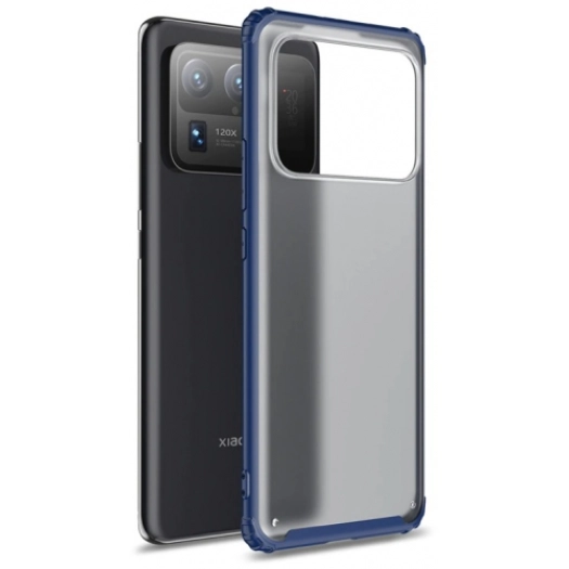 Xiaomi Mi 11 Ultra Kılıf Volks Serisi Kenarları Silikon Arkası Şeffaf Sert Kapak - Lacivert