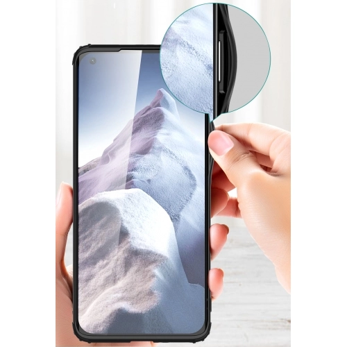 Xiaomi Mi 11 Ultra Kılıf Volks Serisi Kenarları Silikon Arkası Şeffaf Sert Kapak - Siyah