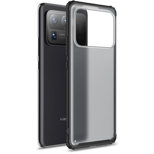 Xiaomi Mi 11 Ultra Kılıf Volks Serisi Kenarları Silikon Arkası Şeffaf Sert Kapak - Siyah
