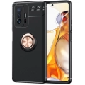 Xiaomi Mi 11T Kılıf Renkli Silikon Yüzüklü Standlı Auto Focus Ravel Kapak - Rose Gold