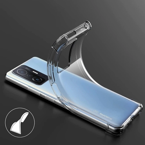 Xiaomi Mi 11T Kılıf Silikon Köşe Korumalı Airbag Darbe Emici Kapak - Şeffaf