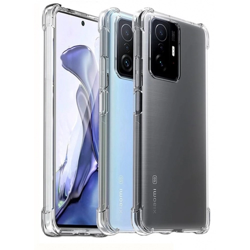 Xiaomi Mi 11T Kılıf Silikon Köşe Korumalı Airbag Darbe Emici Kapak - Şeffaf