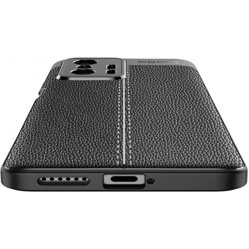 Xiaomi Mi 11T Kılıf Deri Görünümlü Lüks Parmak İzi Bırakmaz Niss Silikon Kapak - Siyah