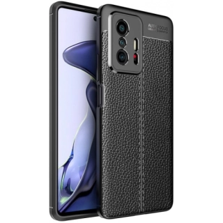 Xiaomi Mi 11T Kılıf Deri Görünümlü Lüks Parmak İzi Bırakmaz Niss Silikon Kapak - Siyah