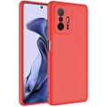 Xiaomi Mi 11T Kılıf İçi Kadife Mat Mara Lansman Silikon Kapak  - Kırmızı