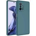 Xiaomi Mi 11T Kılıf İçi Kadife Mat Mara Lansman Silikon Kapak  - Koyu Yeşil