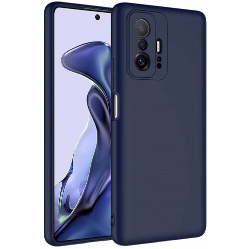 Xiaomi Mi 11T Kılıf İçi Kadife Mat Mara Lansman Silikon Kapak  - Lacivert