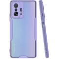 Xiaomi Mi 11T Kılıf Renkli Silikon Kamera Lens Korumalı Şeffaf Parfe Kapak - Lila