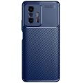 Xiaomi Mi 11T Kılıf Silikon Parmak İzi Bırakmayan Karbon Soft Negro Kapak - Lacivert