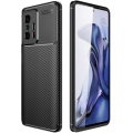 Xiaomi Mi 11T Kılıf Silikon Parmak İzi Bırakmayan Karbon Soft Negro Kapak - Siyah