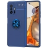 Xiaomi Mi 11T Pro Kılıf Renkli Silikon Yüzüklü Standlı Auto Focus Ravel Kapak - Mavi