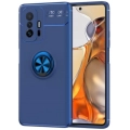 Xiaomi Mi 11T Pro Kılıf Renkli Silikon Yüzüklü Standlı Auto Focus Ravel Kapak - Mavi