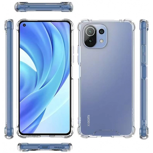 Xiaomi Mi 11T Pro Kılıf Silikon Köşe Korumalı Airbag Darbe Emici Kapak - Şeffaf