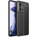 Xiaomi Mi 11T Pro Kılıf Deri Görünümlü Lüks Parmak İzi Bırakmaz Niss Silikon Kapak - Siyah