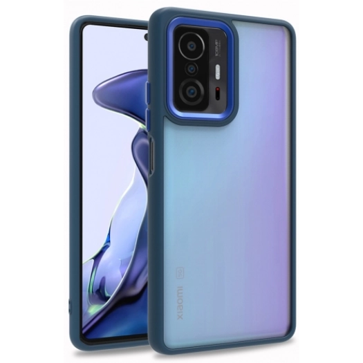 Xiaomi Mi 11T Pro Kılıf Electro Silikon Renkli Flora Kapak - Mavi