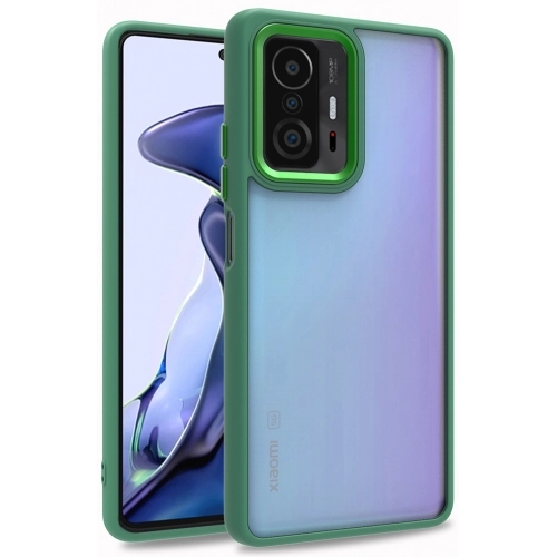 Xiaomi Mi 11T Pro Kılıf Electro Silikon Renkli Flora Kapak - Yeşil