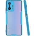Xiaomi Mi 11T Pro Kılıf Renkli Silikon Kamera Lens Korumalı Şeffaf Parfe Kapak - Mavi
