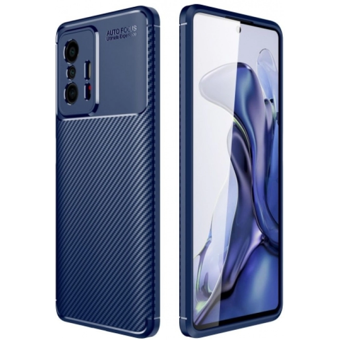 Xiaomi Mi 11T Pro Kılıf Silikon Parmak İzi Bırakmayan Karbon Soft Negro Kapak - Lacivert
