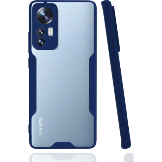 Xiaomi Mi 12 Kılıf Renkli Silikon Kamera Lens Korumalı Şeffaf Parfe Kapak - Lacivert