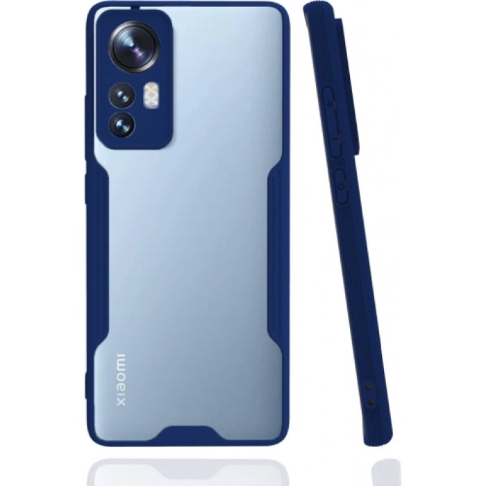 Xiaomi Mi 12 Kılıf Renkli Silikon Kamera Lens Korumalı Şeffaf Parfe Kapak - Lacivert