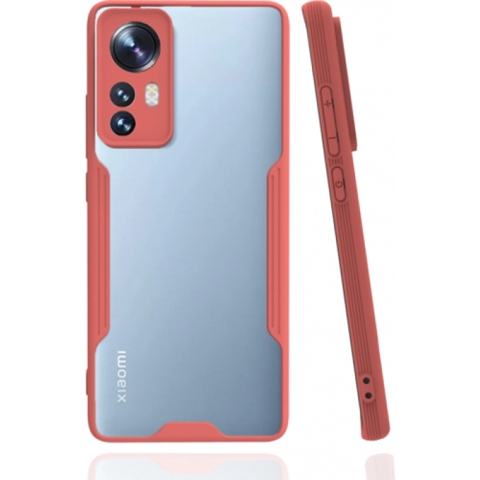 Xiaomi Mi 12 Kılıf Renkli Silikon Kamera Lens Korumalı Şeffaf Parfe Kapak - Pembe