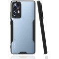 Xiaomi Mi 12 Kılıf Renkli Silikon Kamera Lens Korumalı Şeffaf Parfe Kapak - Siyah