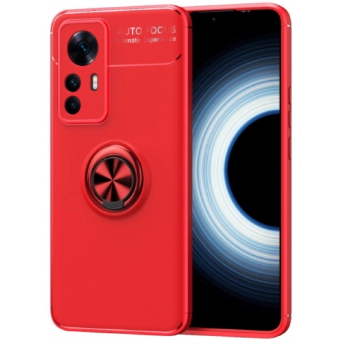 Xiaomi Mi 12 Lite Kılıf Renkli Silikon Yüzüklü Standlı Auto Focus Ravel Kapak - Kırmızı