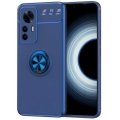 Xiaomi Mi 12 Lite Kılıf Renkli Silikon Yüzüklü Standlı Auto Focus Ravel Kapak - Mavi