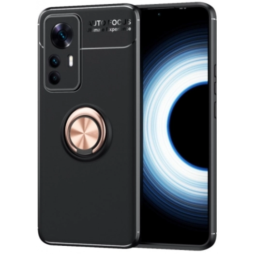 Xiaomi Mi 12 Lite Kılıf Renkli Silikon Yüzüklü Standlı Auto Focus Ravel Kapak - Rose Gold