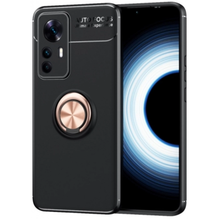 Xiaomi Mi 12 Lite Kılıf Renkli Silikon Yüzüklü Standlı Auto Focus Ravel Kapak - Rose Gold