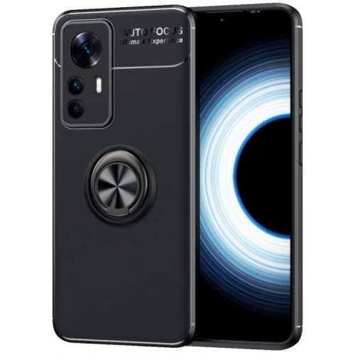 Xiaomi Mi 12 Lite Kılıf Renkli Silikon Yüzüklü Standlı Auto Focus Ravel Kapak - Siyah