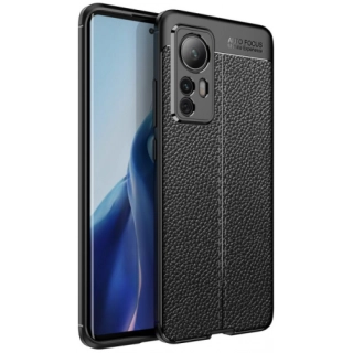 Xiaomi Mi 12 Lite Kılıf Deri Görünümlü Lüks Parmak İzi Bırakmaz Niss Silikon Kapak - Siyah