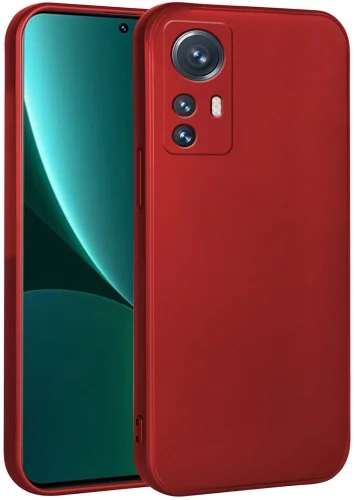 Xiaomi Mi 12 Lite Kılıf İnce Mat Esnek Silikon - Kırmızı